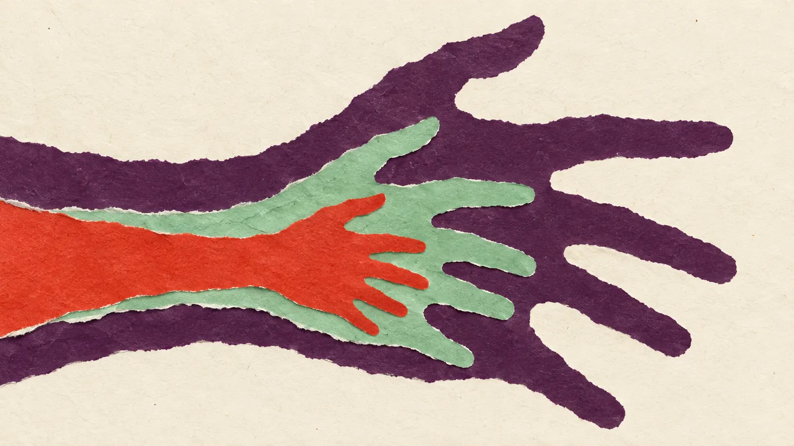 Conceptual AI illustration of three nested torn-paper hand silhouettes with successively shorter reaches, representing narrowing delegation rather than tested security.